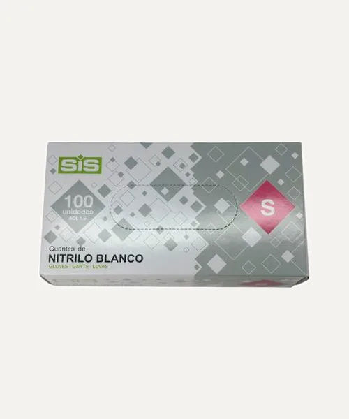 Guantes de nitrilo sin polvo color blanco de Accesorios