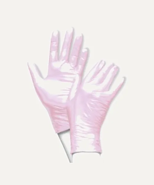 Guantes de nitrilo sin polvo color rosa metalizado XS de Accesorios