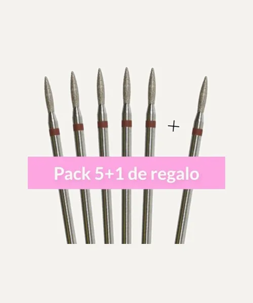 Fresas para cuticula llama, grano fino 5+1 de Fresas de manicura