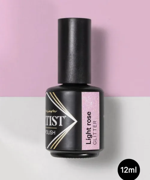 ESMALTE SEMIPERMANENTE 12ML LIGHT ROSE GLITTER