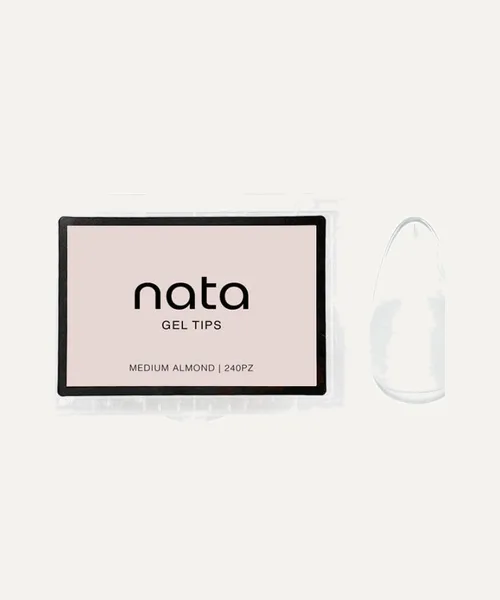 Gel tips PRESS ON, forma almendra tamaño mediano de Nata