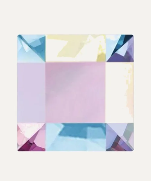 PRECIOSA SQUARE CRYSTAL AB 6mm – 4 unidades
