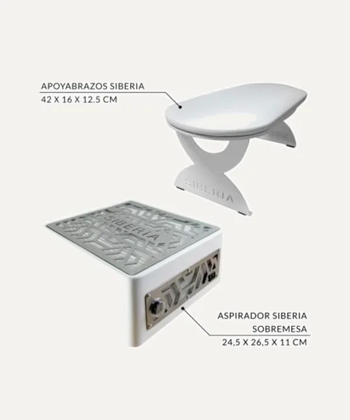 PACK Aspirador Siberia sobremesa + Apoyabrazos Siberia blanco de Siberia
