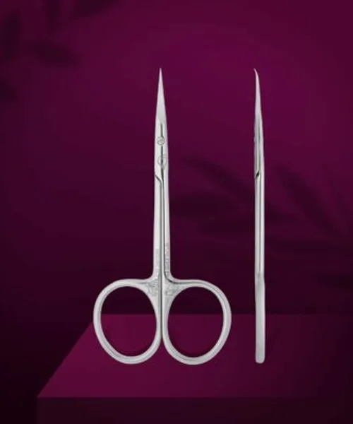 Tijeras alargada para cutícula, punta doblada, tamaño M, Staleks Exclusive 23/1 de Staleks